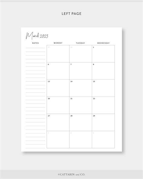 A5 Wide 2022 2023 Monthly Planner Printable Calendar Month Etsy