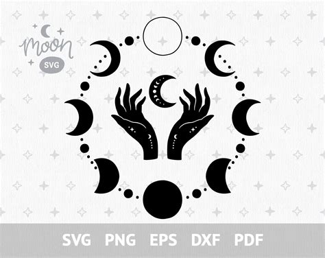 Paper Party And Kids Scrapbooking Boho Svg Moon Phases Svg Celestial
