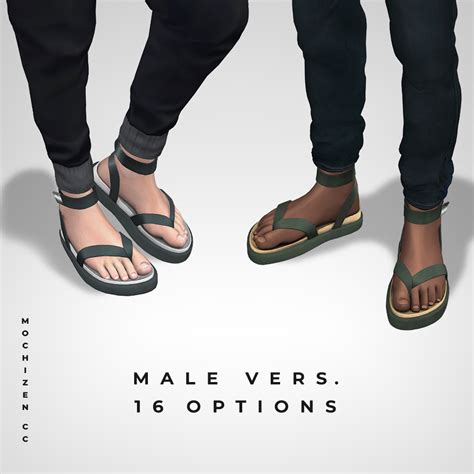 Chunky Sandals V2 Male Vers Mochizen Cc Sims 4 Cc Shoes Chunky