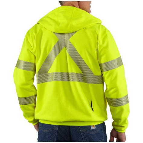 Mens Carhartt® Flame Resistant High Visibility Work Sweatshirt Lime 282888 Sweatshirts