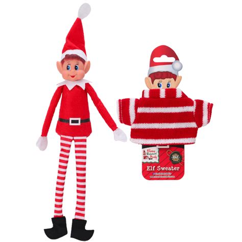 elves behavin badly elf plush and knitted jumper christmas pack elf included toyland
