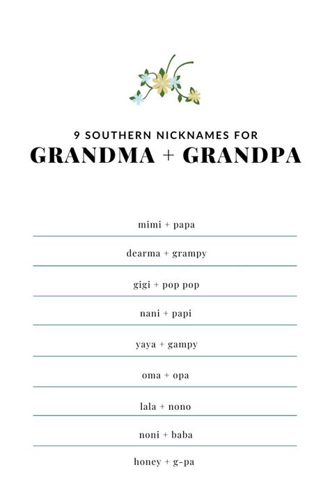 9 Southern Nicknames For Grandma Grandpa Cute Grandma Names