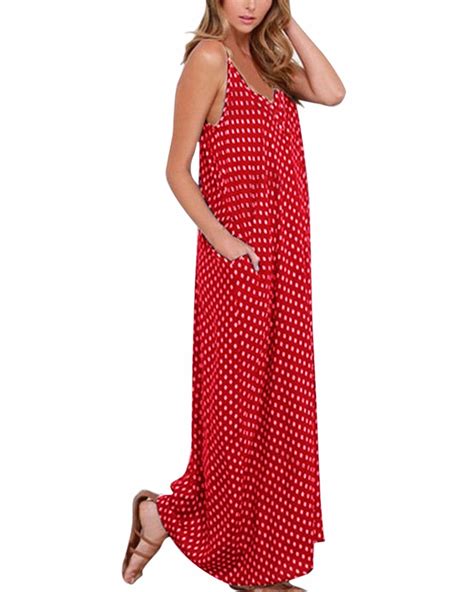 Zanzea Womens Polka Dot Maxi Dress Casual Summer Floral Print Long Boho Beach Sundress Plus Size
