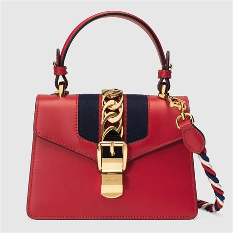 Gucci Sylvie Leather Mini Bag In Red Lyst
