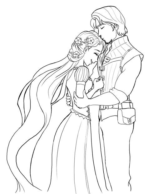 Rapunzel coloring pages, and flynn rider coloring pages, maximus coloring pages and. rapunzel wedding coloring papges | Rapunzel Is Very Happy ...