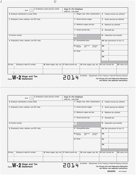 Printable W2 Form For Employers