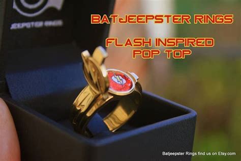 Custom Pop Top Flash Arrow Tv Inspired Flash Ring Gold Plated Silver
