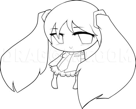 How To Draw Chibi Miku Step By Step Drawing Guide By Dawn DragoArt