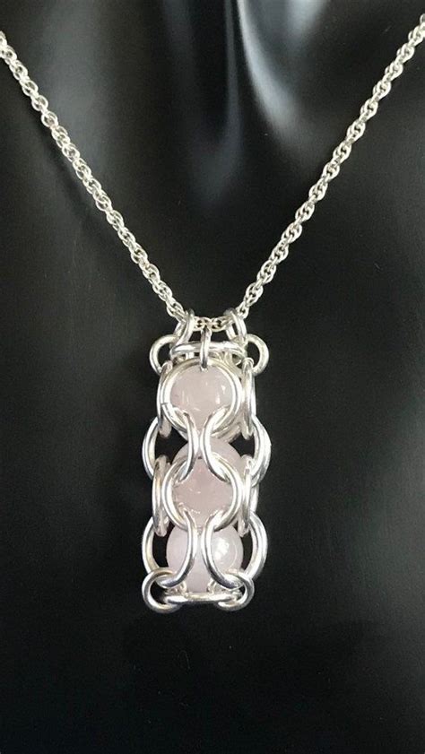 Rose Quartz Pendant Sterling Silver Caged Necklace Etsy Rose Quartz