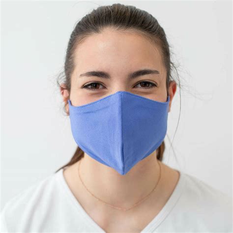 Adult Female Blue Cotton Reusable Face Mask Washable By Spice Kitchen