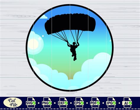 Parachute Svg Sky Diving Svg Paragliding Clipart Parachute Etsy