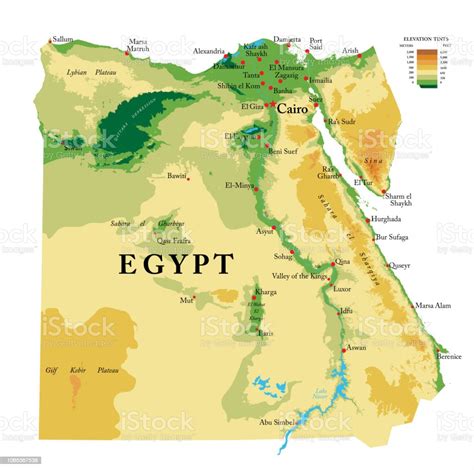Egypt Physical Map Stock Illustration Download Image Now Istock