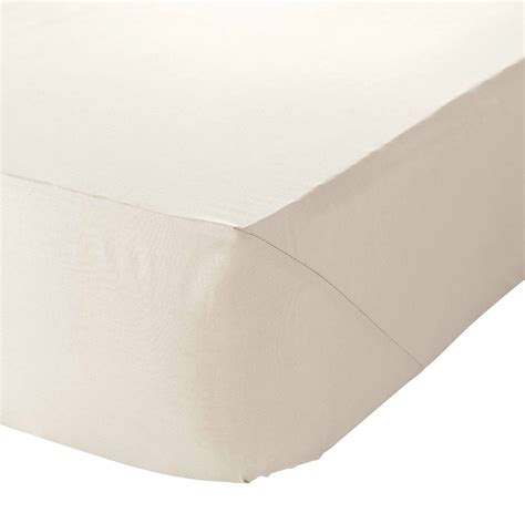 Small Double 4ft Fitted Sheet Fully Elasticated 12 Deep Cream 200tc P