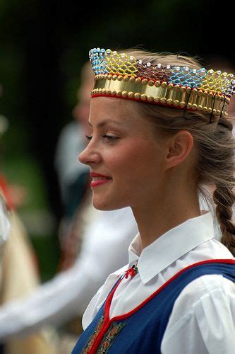 Latvian Folk Dancer Latvian European Outfit Folk Costume