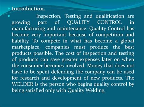 Ppt Welding Inspection And Quality Control Powerpoint Presentation