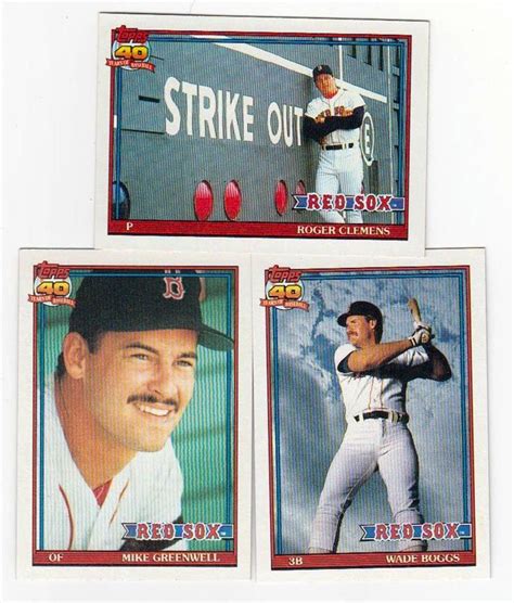 1991 Topps Boston Red Sox Team Set With Traded 33 Cards Factory Set