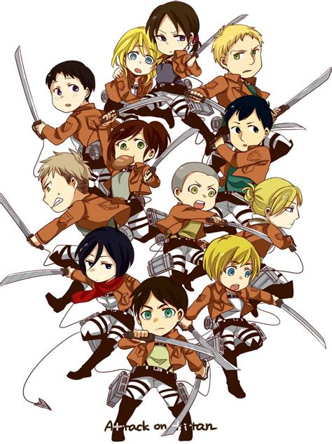 Though, it's just a side story comedy. Chibi members of the 104th Trainee Squad (Attack on Titan ...