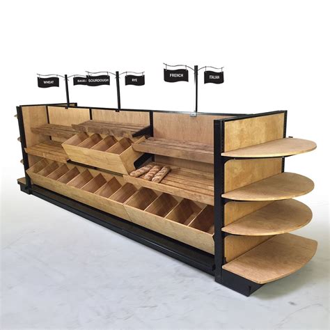 Présentoir Produits Boulangerie Slatted Shelves Wood Shelves Display