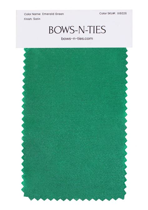 Emerald Fabric Swatch Swatch For Mens Ties In Emerald Green Satin