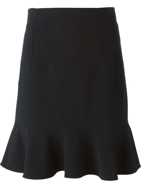 Dolce And Gabbana Ruffle Hem Skirt In Black Lyst