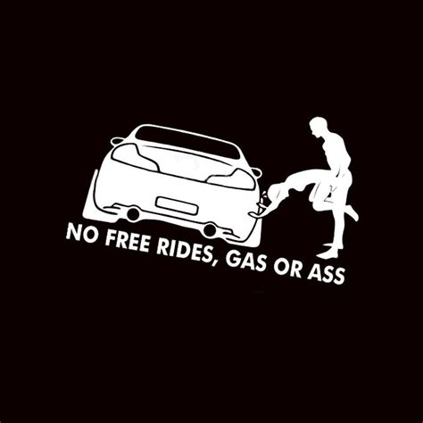 2pcs 208cm Gas Or Ass No Free Rides Funny Vinyl Decals Car Sticker For