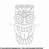 Tiki Mask Pages Coloring Faces Printable sketch template