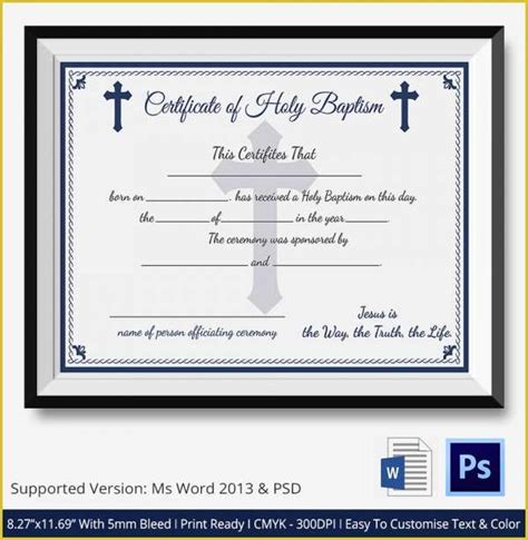 38 Free Editable Baptism Certificate Template Heritagechristiancollege