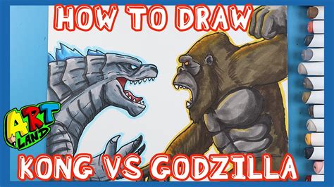 Godzilla Vs Kong Drawing Step By Step How To Draw Godzilla Vs Kong