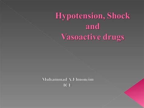 Shock And Vasoactive Drugs Ppt