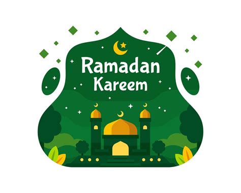 Ramadan Kareem Background With Mosque In Green Color 1217539 Vector Art