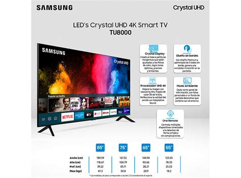 Ripley Led Samsung 85 Tu8000 Crystal Uhd 4k Smart Tv