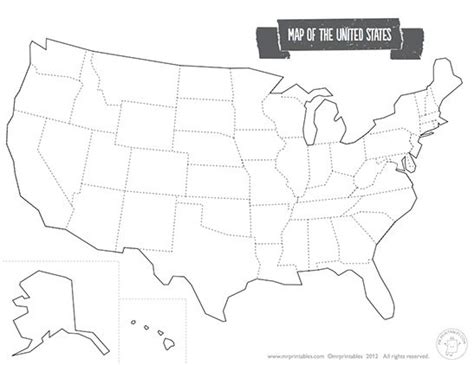 Free Printable Template Blank Map Of The United States