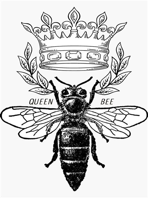 Queen Bee Sticker By Southprints Redbubble Queen Bee Images Queen
