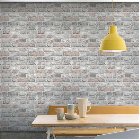 Vintage House Brick Wallpaper By Grandeco Pastel A28902