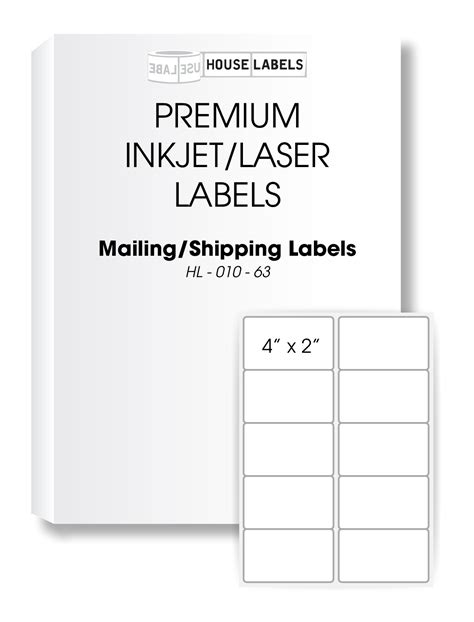 500 Sheets 5000 Labels 4 X 2 Fast Peel White Address Shipping Labels 10