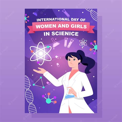 Premium Vector International Day Of Women And Girls In Sciences Poster
