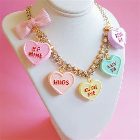 Conversation Heart Statement Necklace Valentines Day Fatally Feminine