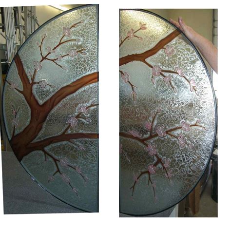 Glass Door Inserts Cherry Blossom Round Sans Soucie Etched Glass Door Frosted Glass Window