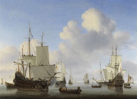 Hollandse Schepen Op Een Kalme Zee Willem Van De Velde Ii Ca 1665