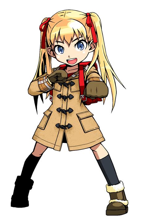 safebooru backpack bag blonde hair blue eyes boots bow character request clenched hand