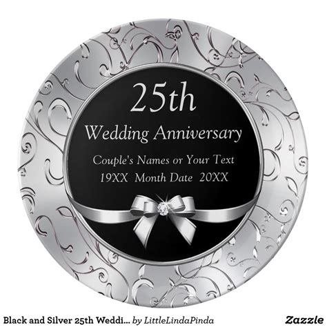 Home Décor 25th Wedding Anniversary Clock 25 Years Of Marrage Silver