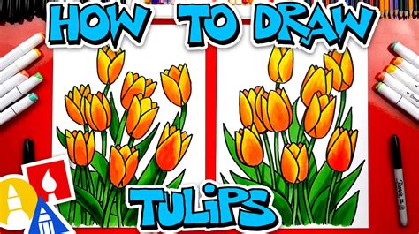 How To Draw Spring Tulips Art For Kids Hub