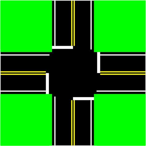 Four Way Intersection Openclipart