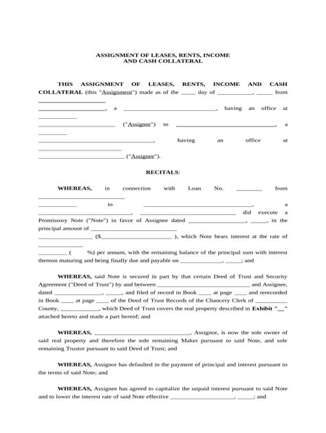 Assignment Leases Rents Form Fill Out And Sign Printable Pdf Template