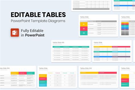Powerpoint Tables Design Template Creative Presentation Templates