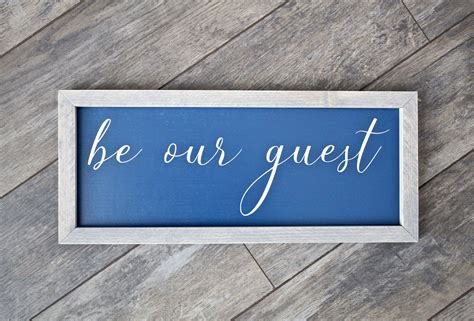 Be Our Guest Framed Wood Sign Custom Guest Room Sign Rustic