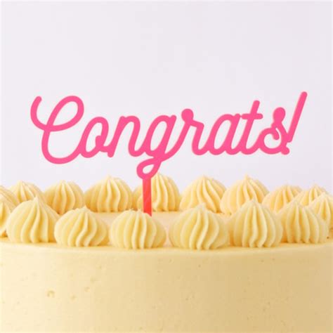 Cake Topper Letrero Para Pastel Congrats Acrílico Mercadolibre