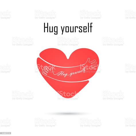 Hug Yourself Logolove Yourself Logolove And Heart Care Iconembrace