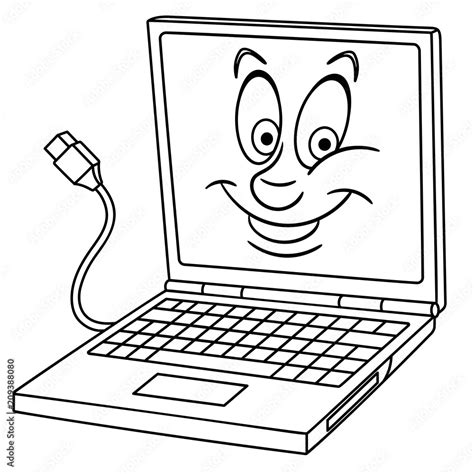 Laptop Notebook Computer Coloring Page Colouring Picture Coloring