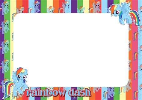 My Little Pony Rainbow Dash Png Frame Printable Png Frames Cartoon